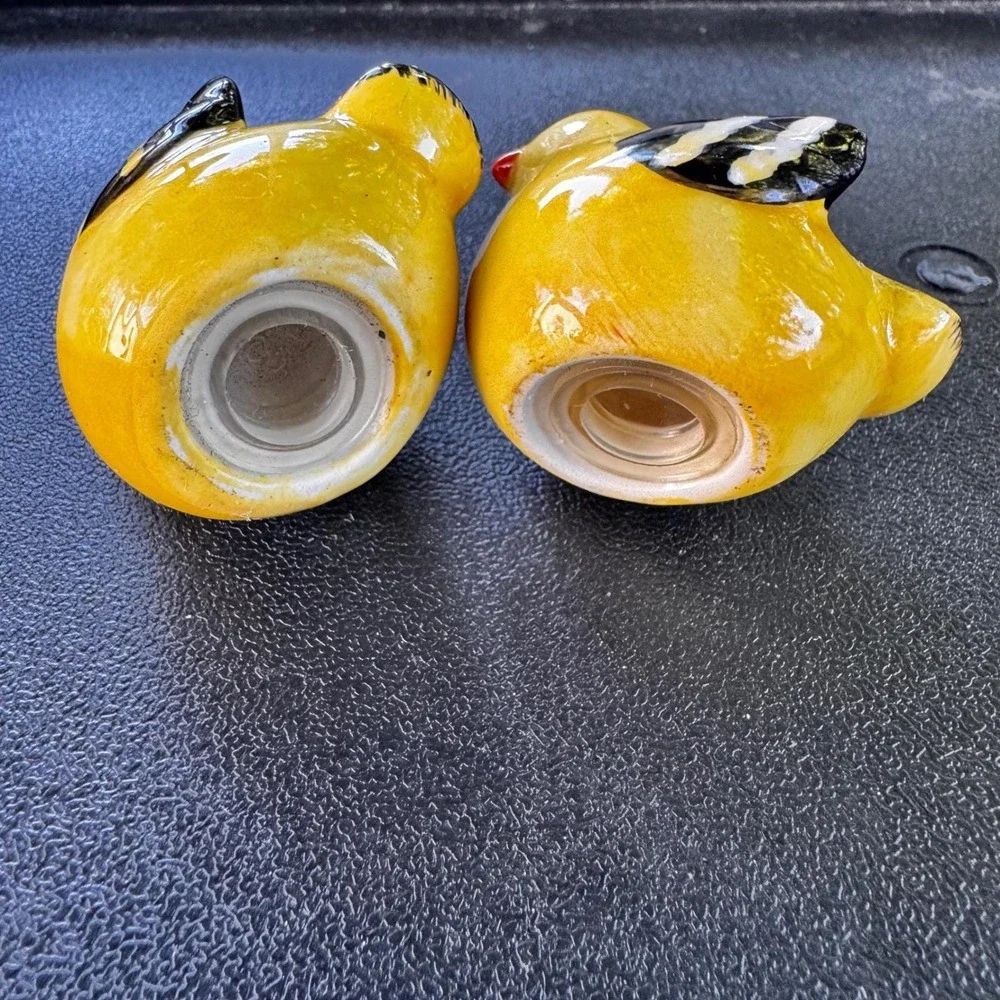 Ceramic Goldfinch Salt and Pepper Shakers Set,‎ Bird Kitchen Decor